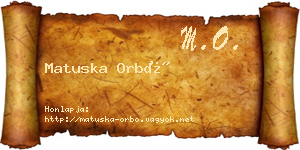 Matuska Orbó névjegykártya